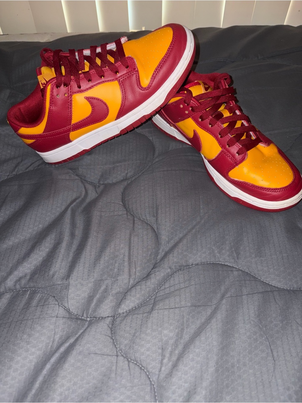 Nike Men's Sneakers in Maroon and Yellow